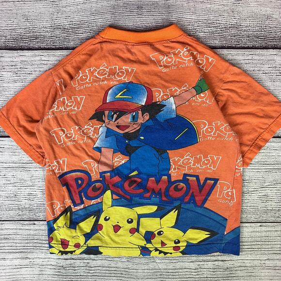 Vintage 1990s Pokemon Pikachu & Ash All Over Print T-shirt - Picture 2 of 7